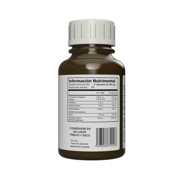 Arándano Negro 150 cápsulas | 500mg Adaptoheal® - Imagen 2