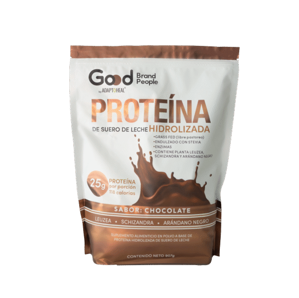 Proteína de Suero de Leche Hidrolizada Sabor Chocolate 907g | Adaptoheal® - Imagen 2