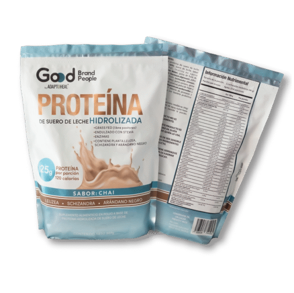 Proteína de Suero de Leche Hidrolizada sabor Chai 907 g | Adaptoheal®