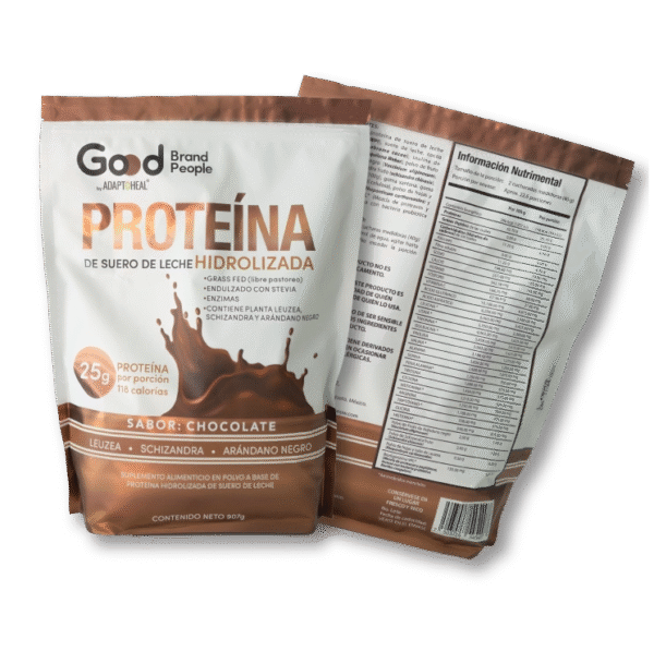 Proteína de Suero de Leche Hidrolizada Sabor Chocolate 907g | Adaptoheal®