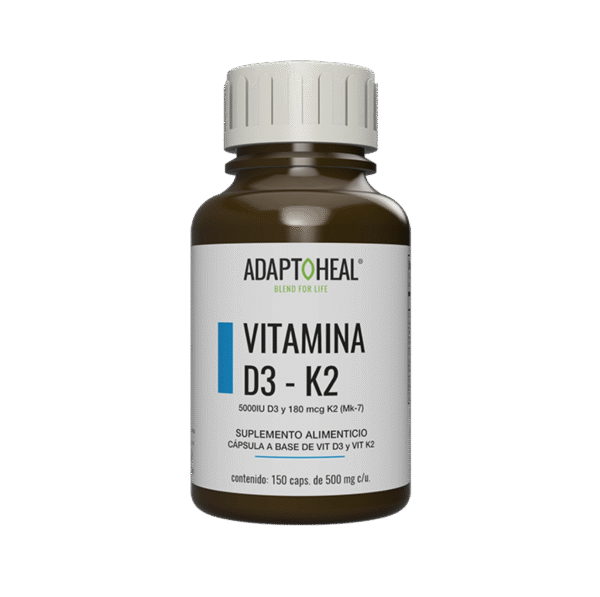 Vitamina D3 y K2 150 cápsulas | 500mg Adaptoheal®